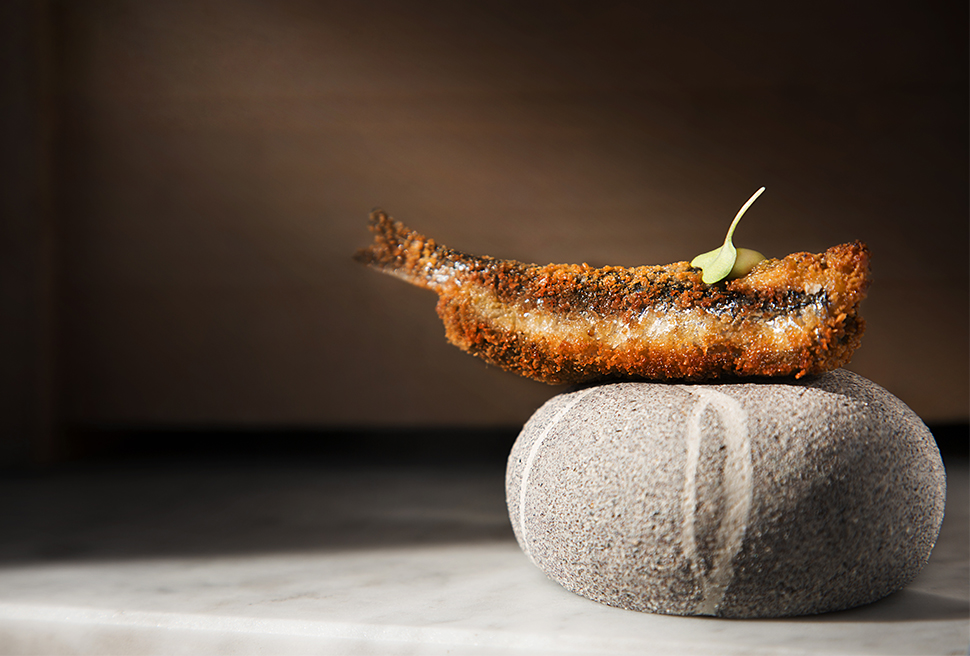 Marco Visciola Acciughe ripiene con salsa al limone Ristorante Il Marin - Genova